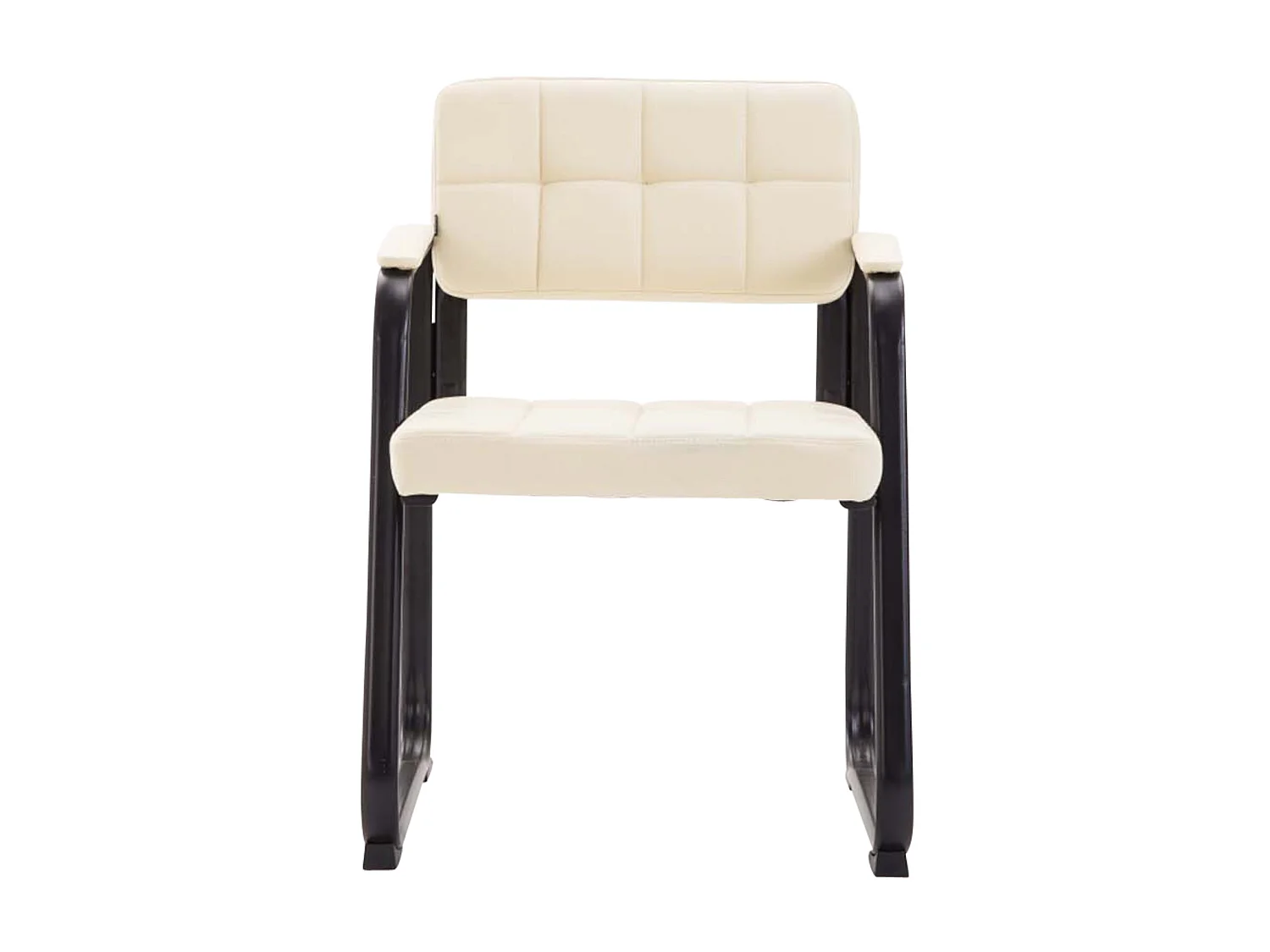 Lot de 2  chaises avec accoudoirs - Similicuir - Crème - Canada B