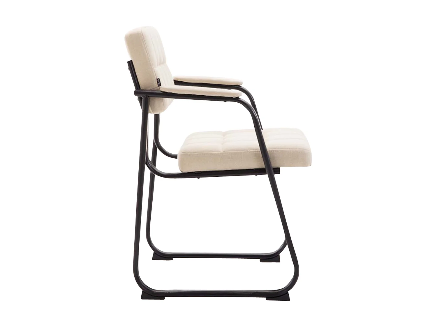 Lot de 2  chaises avec accoudoirs - Similicuir - Crème - Canada B
