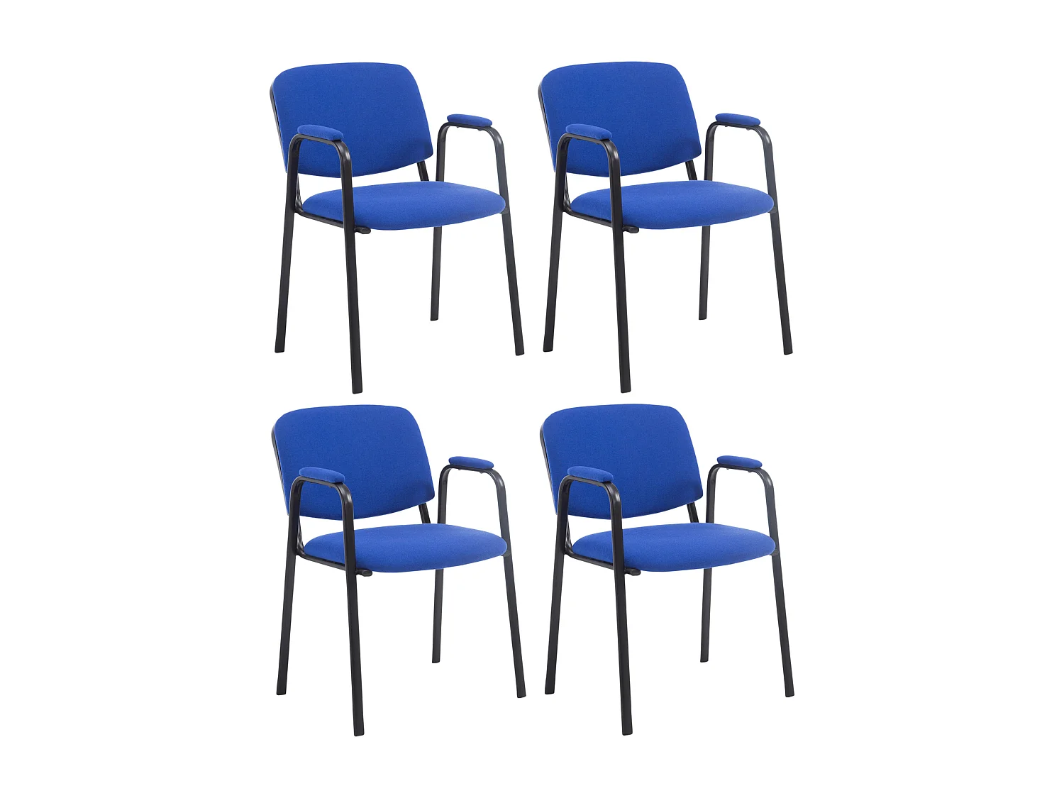 Lot de 4  Chaise de conférence - Tissu - Bleu - Ken Pro