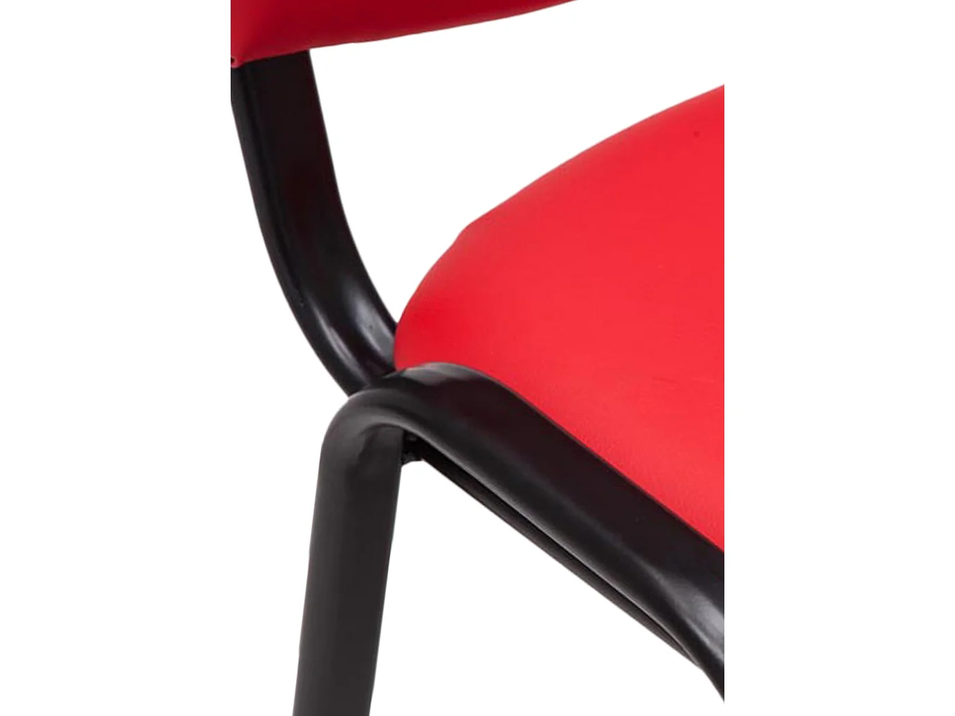 Chaise de conférence - Similicuir & Acier inoxydable - Rouge - Ken