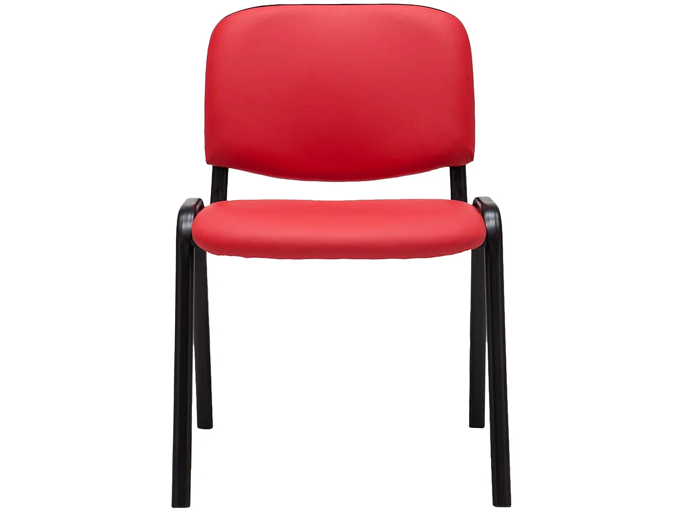 Chaise de conférence - Similicuir & Acier inoxydable - Rouge - Ken
