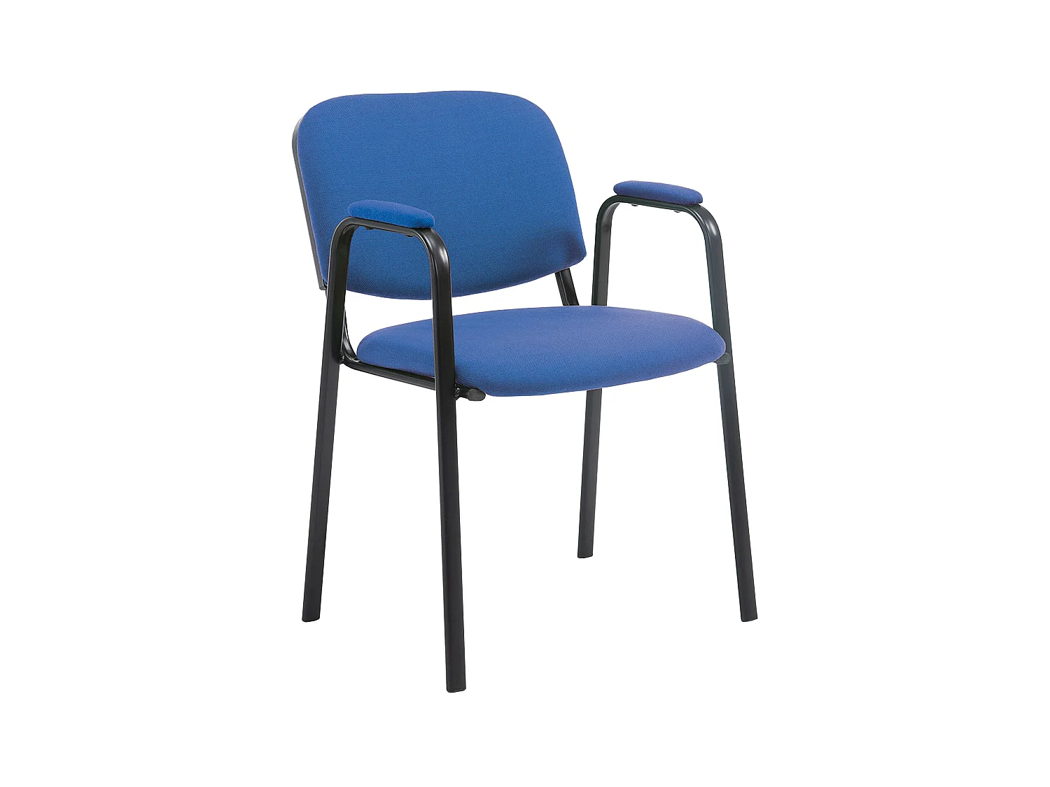 Chaise de conférence - Tissu & Métal noir mat - Bleu - Ken Pro