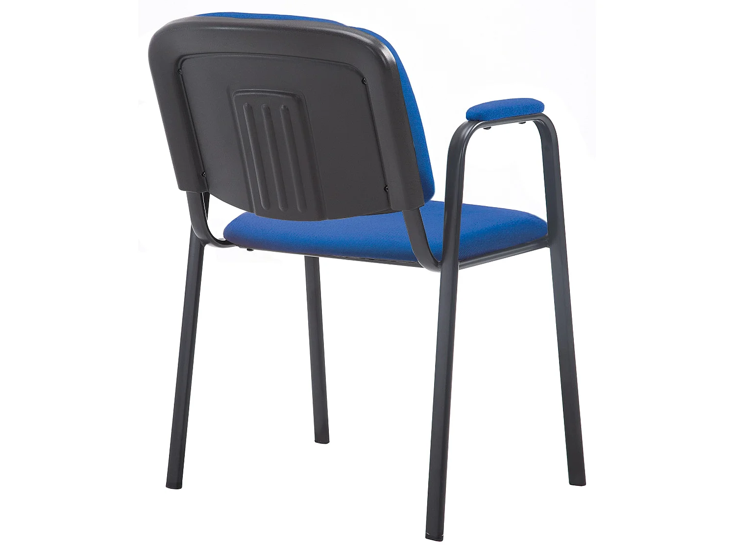Chaise de conférence - Tissu & Métal noir mat - Bleu - Ken Pro