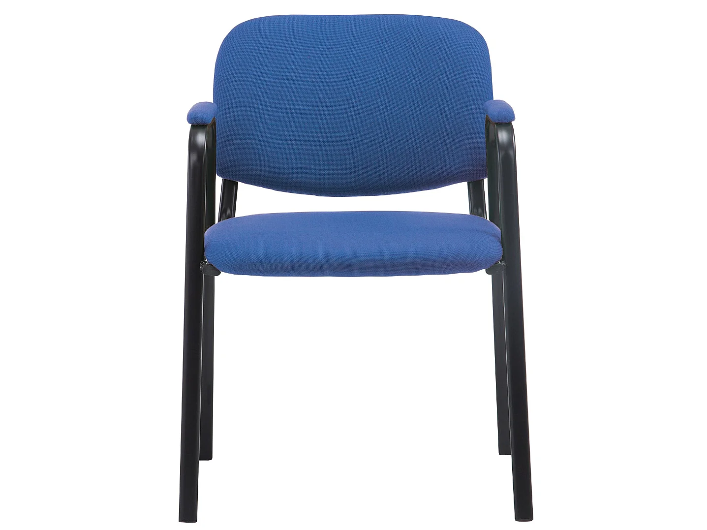 Chaise de conférence - Tissu & Métal noir mat - Bleu - Ken Pro