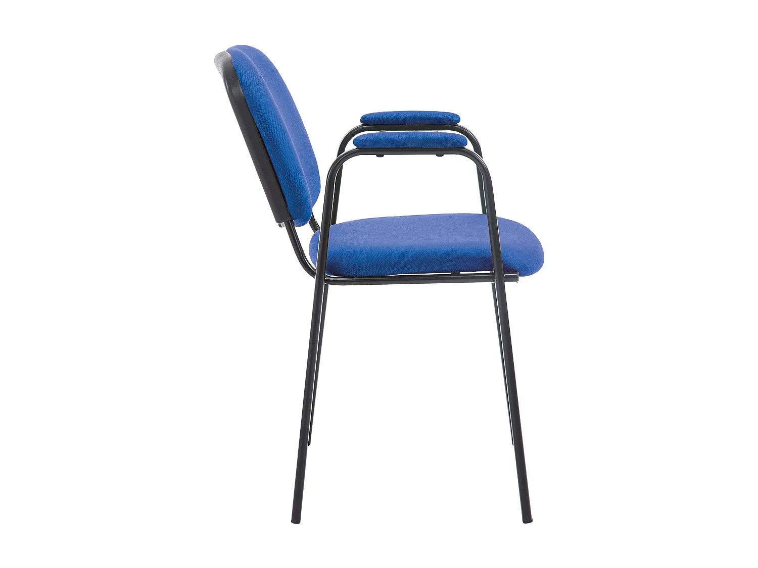 Chaise de conférence - Tissu & Métal noir mat - Bleu - Ken Pro