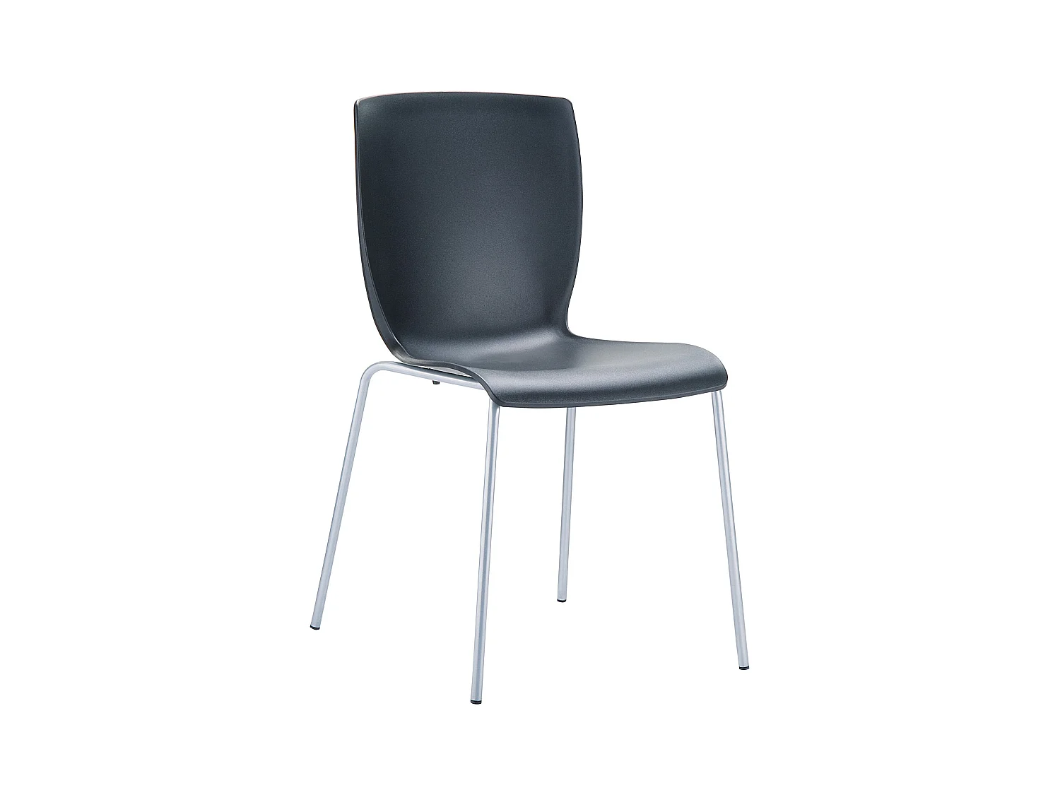 Chaise de conférence - Plastique & Acier inoxydable - Noir - Mio