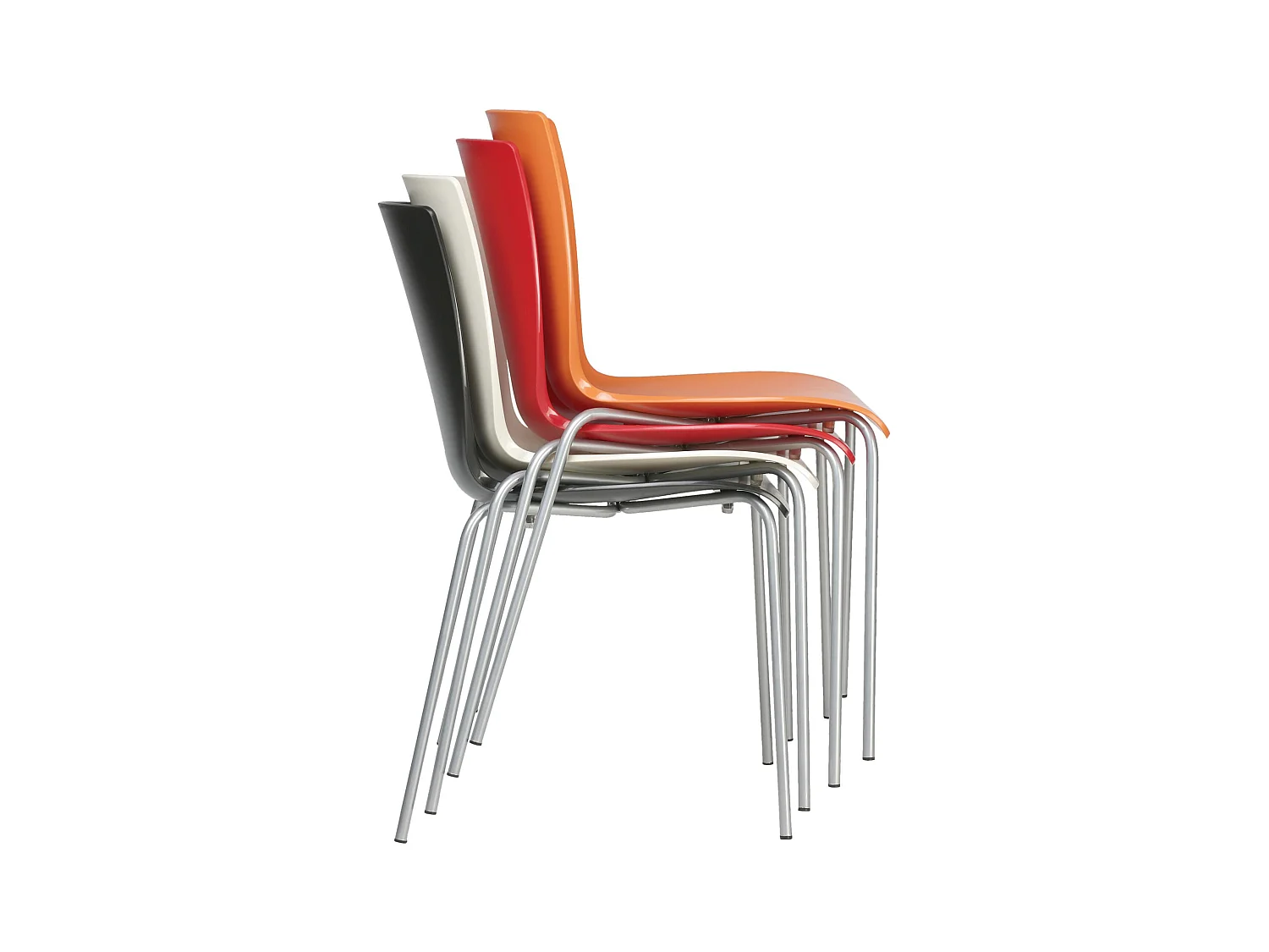 Chaise de conférence - Plastique & Acier inoxydable - Noir - Mio
