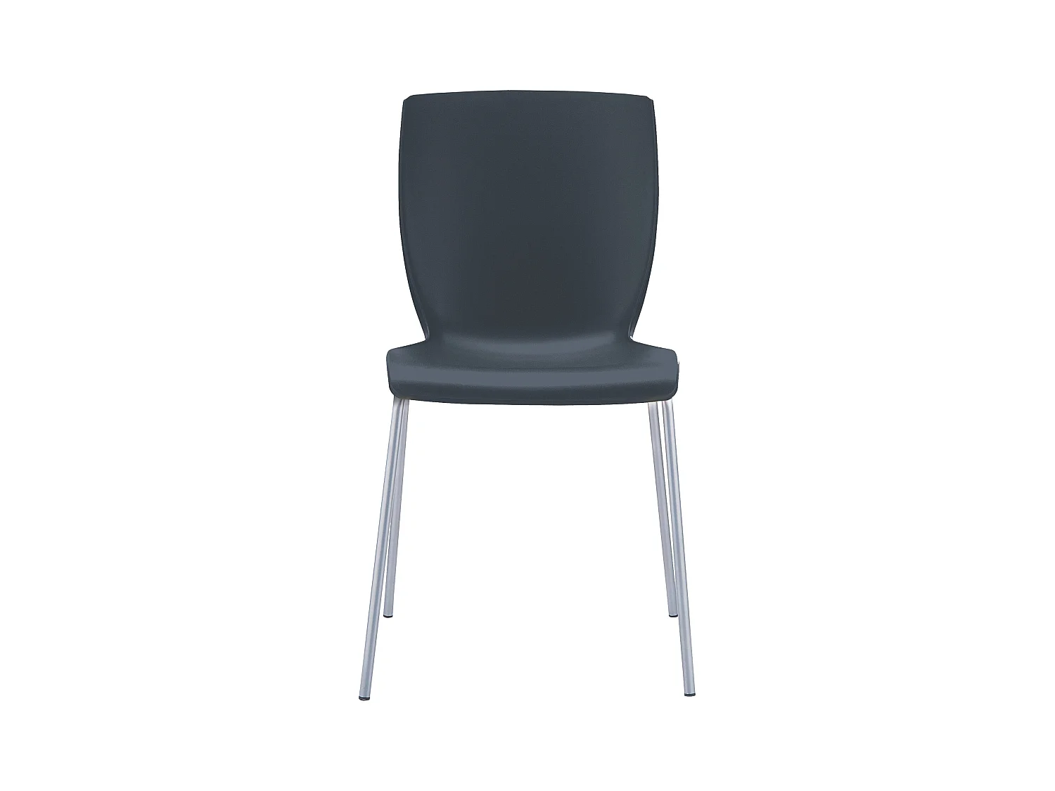 Chaise de conférence - Plastique & Acier inoxydable - Noir - Mio