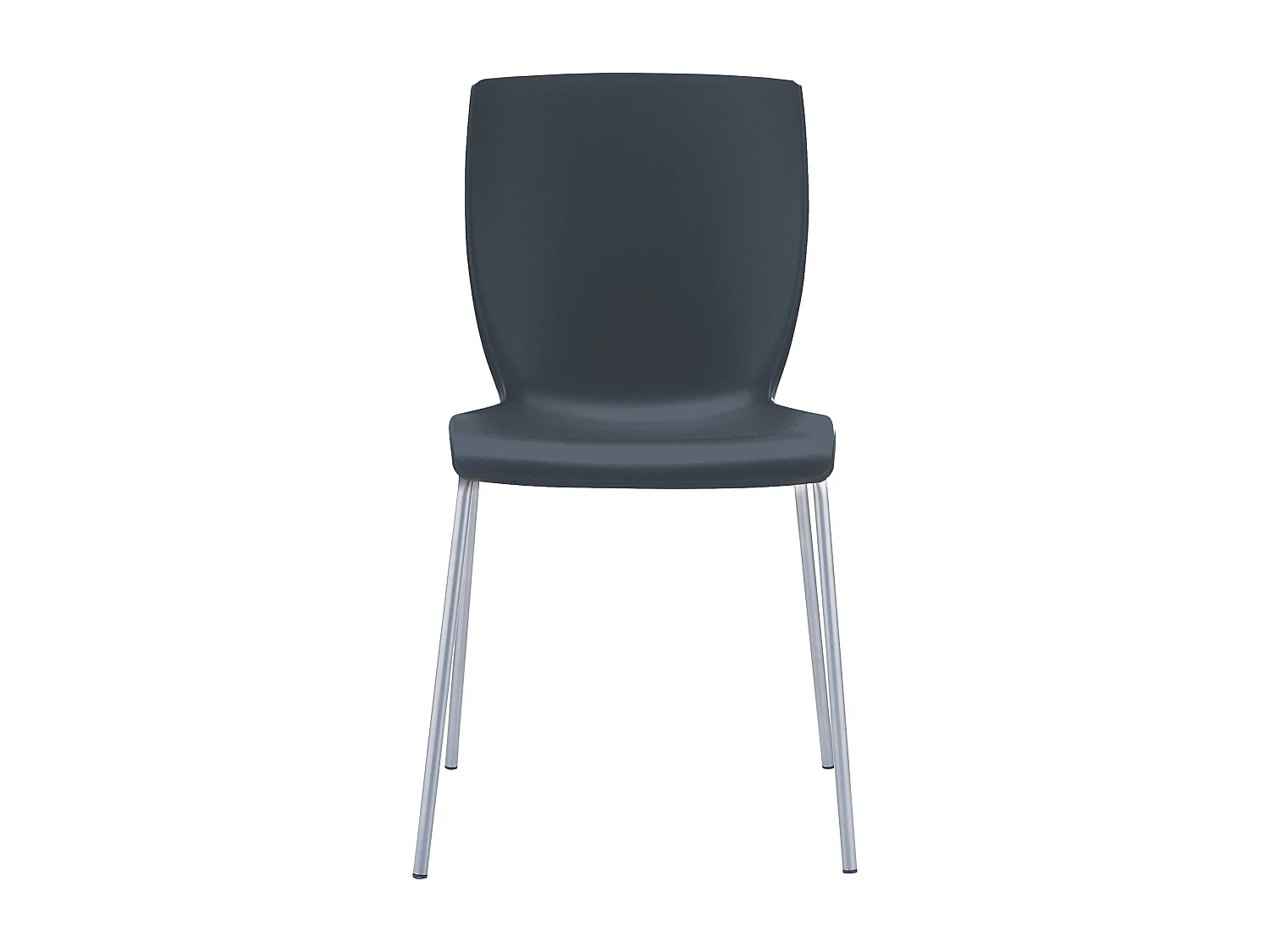 Chaise de conférence - Plastique & Acier inoxydable - Noir - Mio