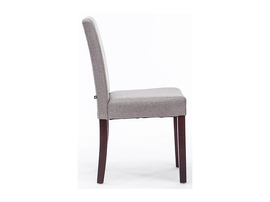 Lot de 6  chaise salle à manger - Tissu & Cappuccino - Gris clair - Ina