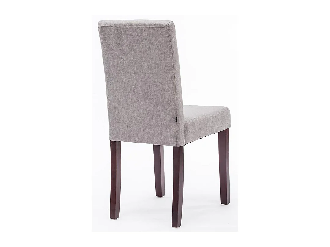 Lot de 6  chaise salle à manger - Tissu & Cappuccino - Gris clair - Ina