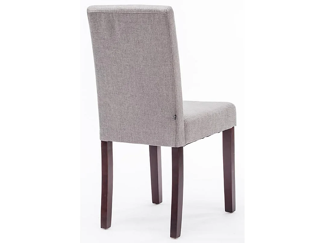 Lot de 6  chaise salle à manger - Tissu & Cappuccino - Gris clair - Ina