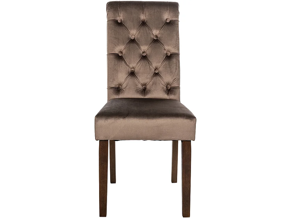 Lot de 2  chaise salle à manger - Velours - Marron - Lisburn