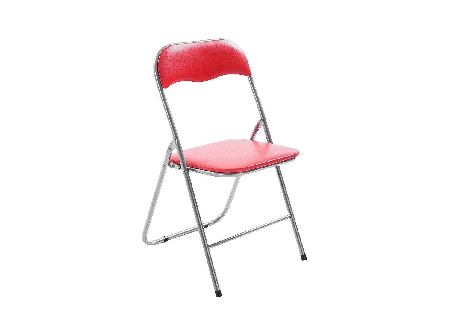 Chaise de conférence - Similicuir & Nature - Rouge / Argent - Felix