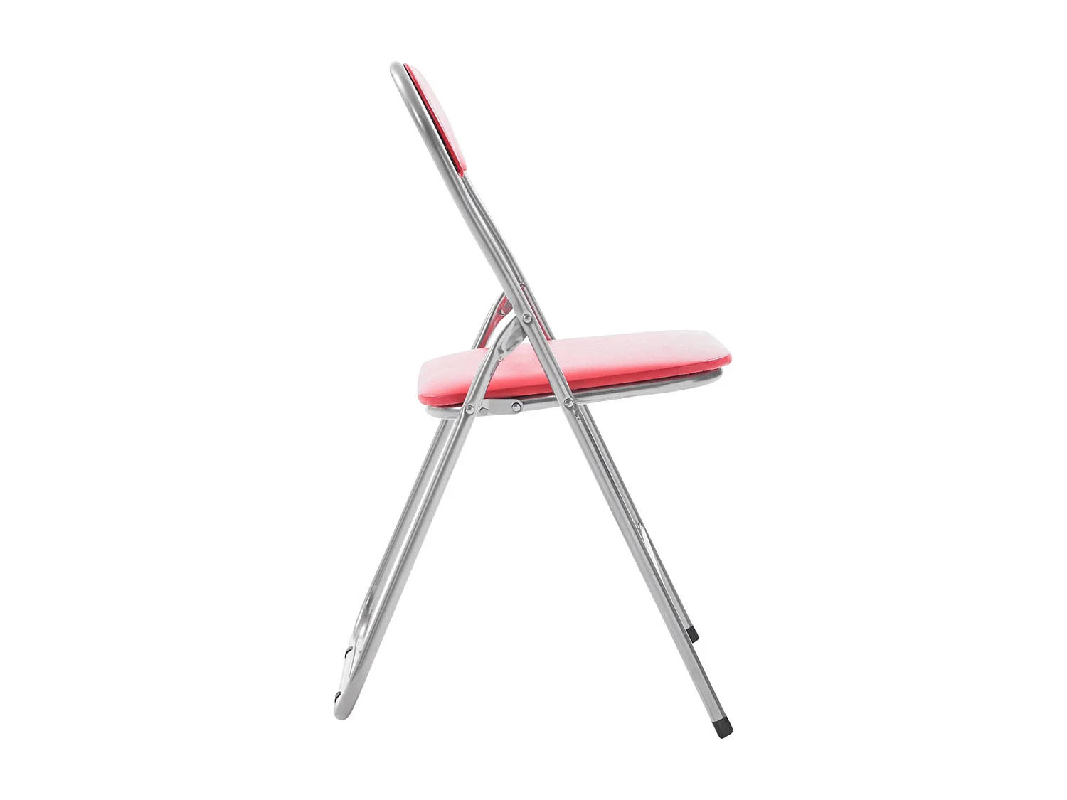 Chaise de conférence - Similicuir & Nature - Rouge / Argent - Felix