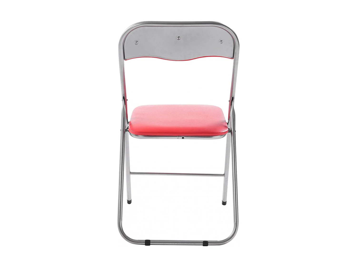 Chaise de conférence - Similicuir & Nature - Rouge / Argent - Felix