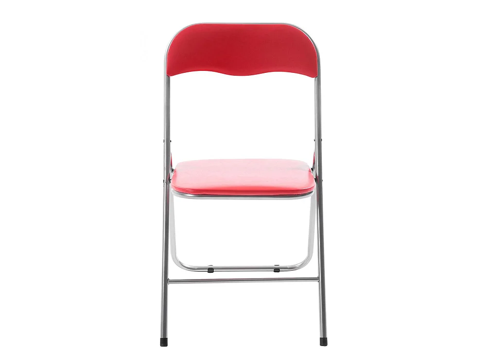 Chaise de conférence - Similicuir & Acier inoxydable - Rouge / Argent - Felix