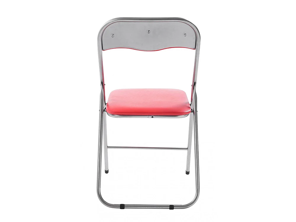 Chaise de conférence - Similicuir & Acier inoxydable - Rouge / Argent - Felix