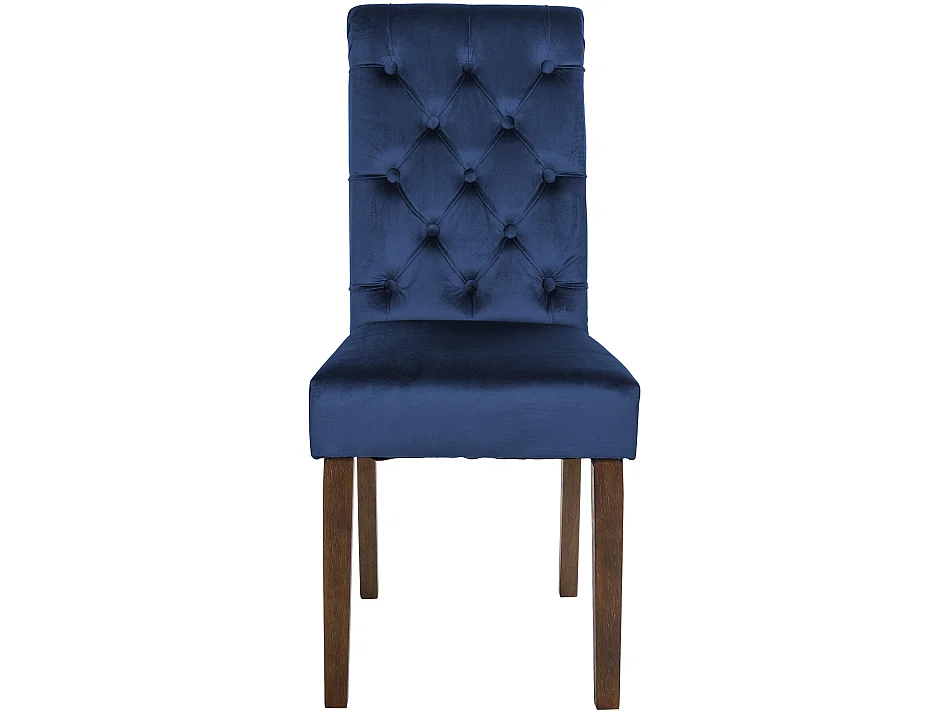 Lot de 2  chaise salle à manger - Velours - Bleu - Lisburn