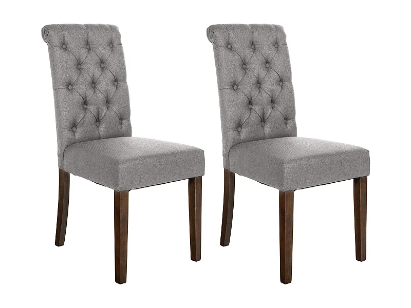 Lot de 2  chaise salle à manger - Tissu - Gris - Lisburn