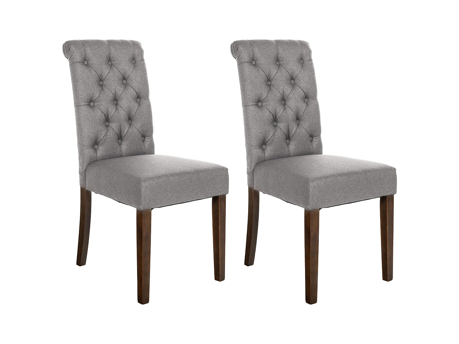 Lot de 2  chaise salle à manger - Tissu - Gris - Lisburn