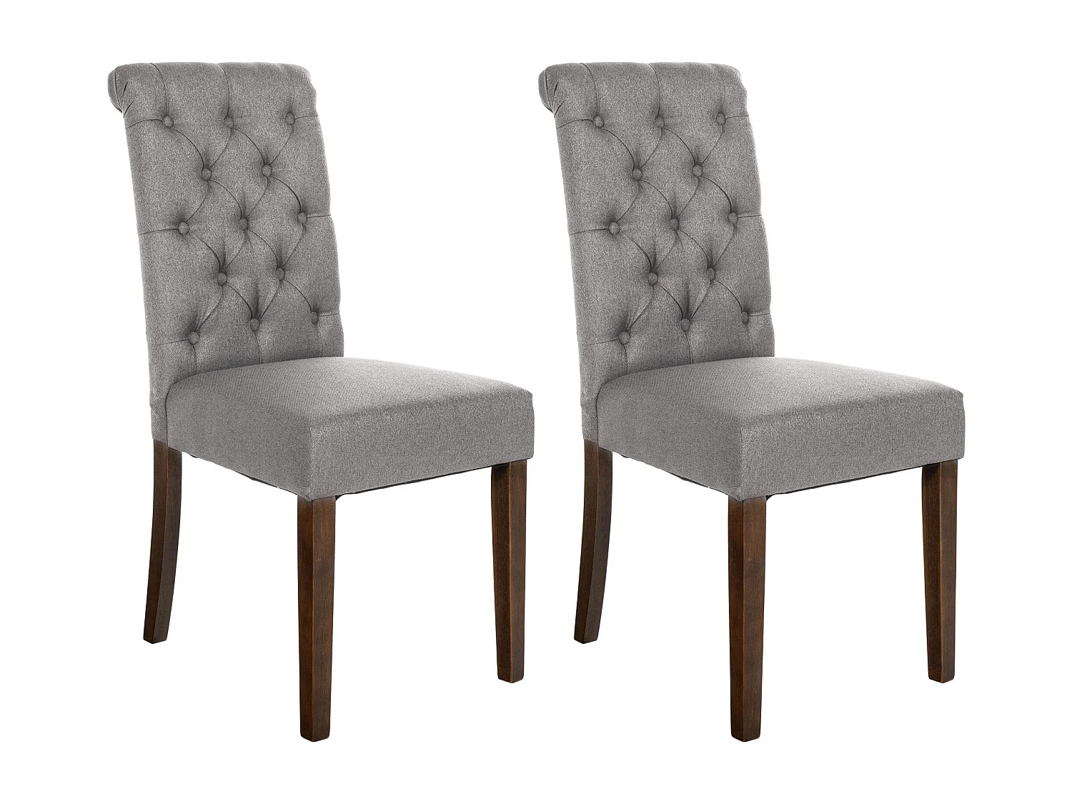 Lot de 2  chaise salle à manger - Tissu - Gris - Lisburn