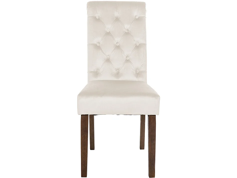 Lot de 2  chaise salle à manger - Velours - Crème - Lisburn
