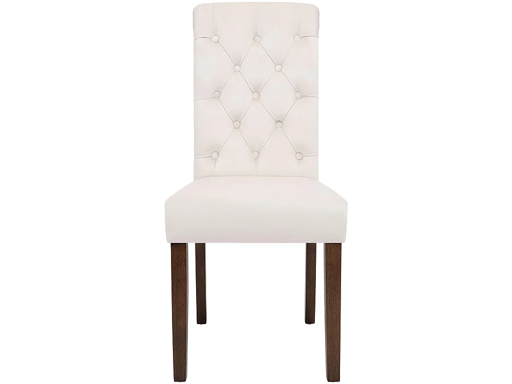 Lot de 2  chaise salle à manger - Velours - Crème - Lisburn