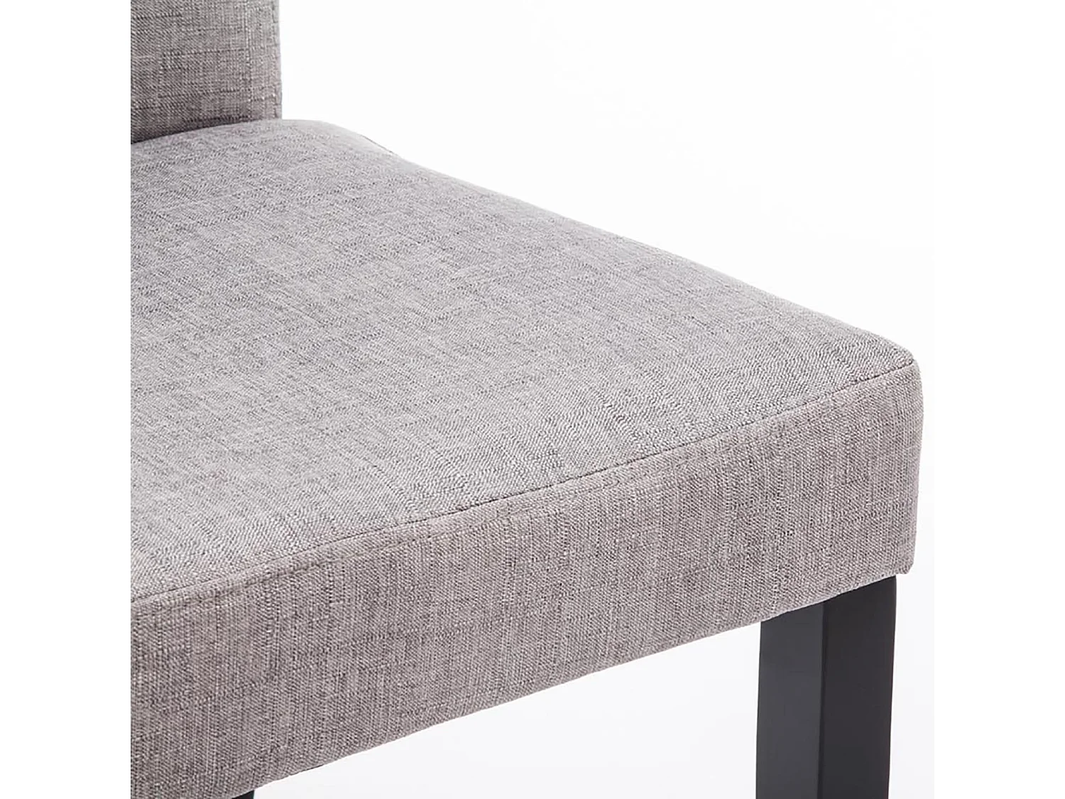 Lot de 6  chaise salle à manger - Tissu & Noir - Gris clair - Ina