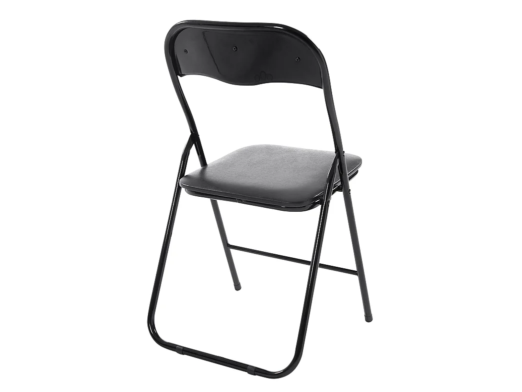 Chaise de conférence - Similicuir & Acier inoxydable - Noir / Noir - Felix