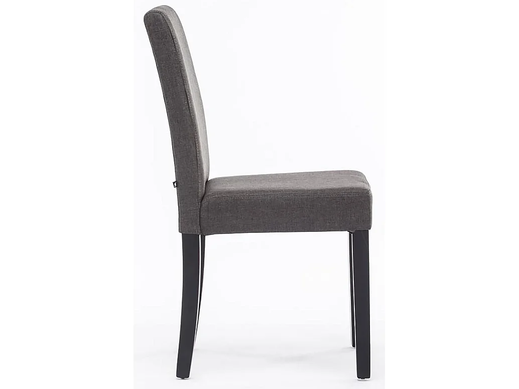 Lot de 6  chaise salle à manger - Tissu & Noir - Gris foncé - Ina