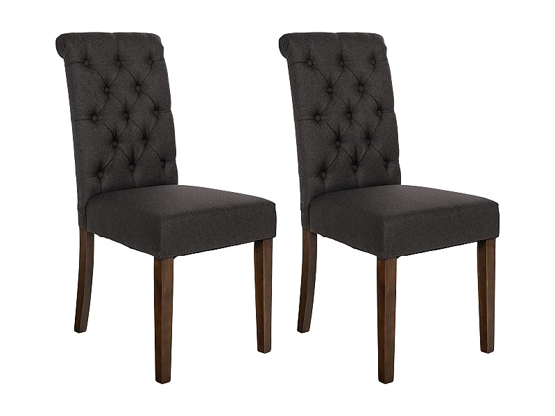 Lot de 2  chaise salle à manger - Tissu - Noir - Lisburn