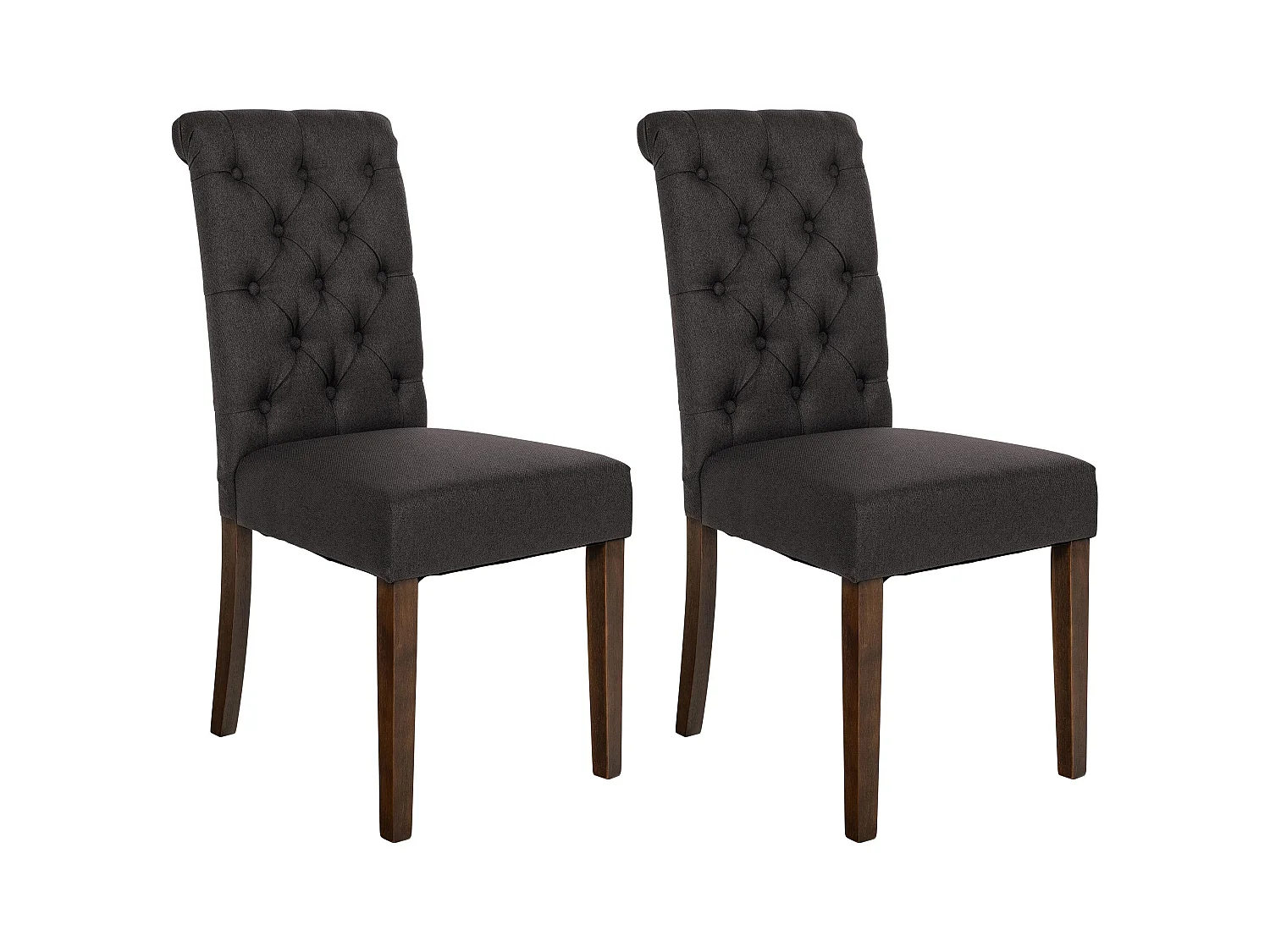 Lot de 2  chaise salle à manger - Tissu - Noir - Lisburn