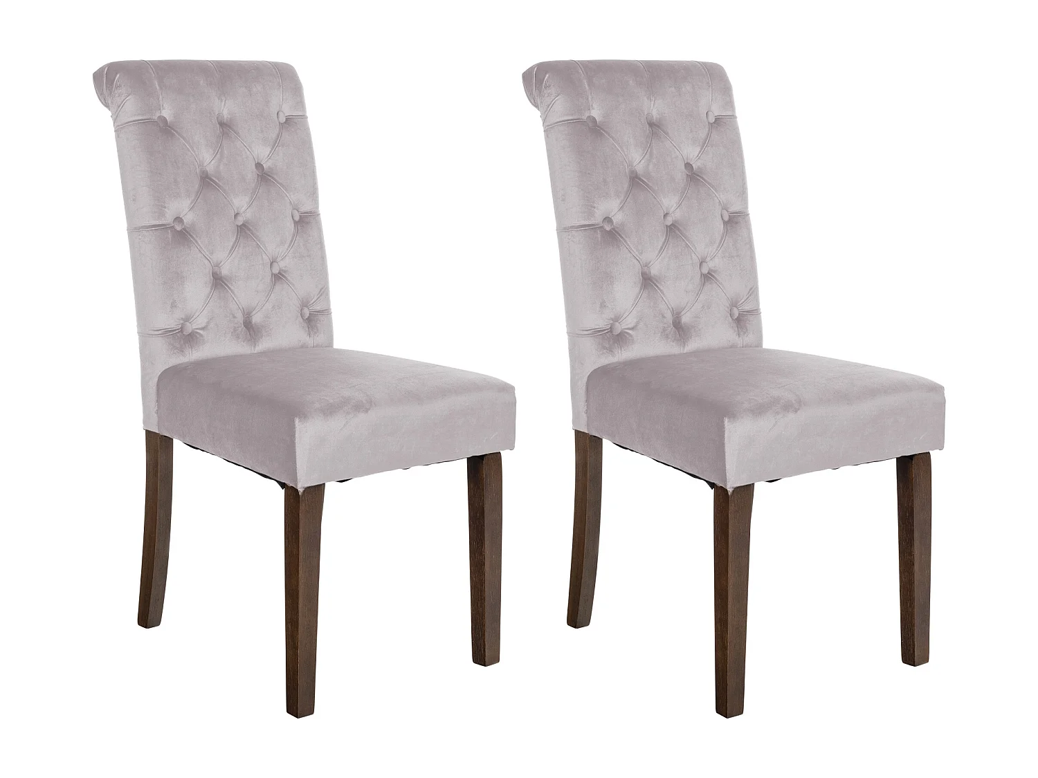 Lot de 2  chaise salle à manger - Velours - Gris - Lisburn