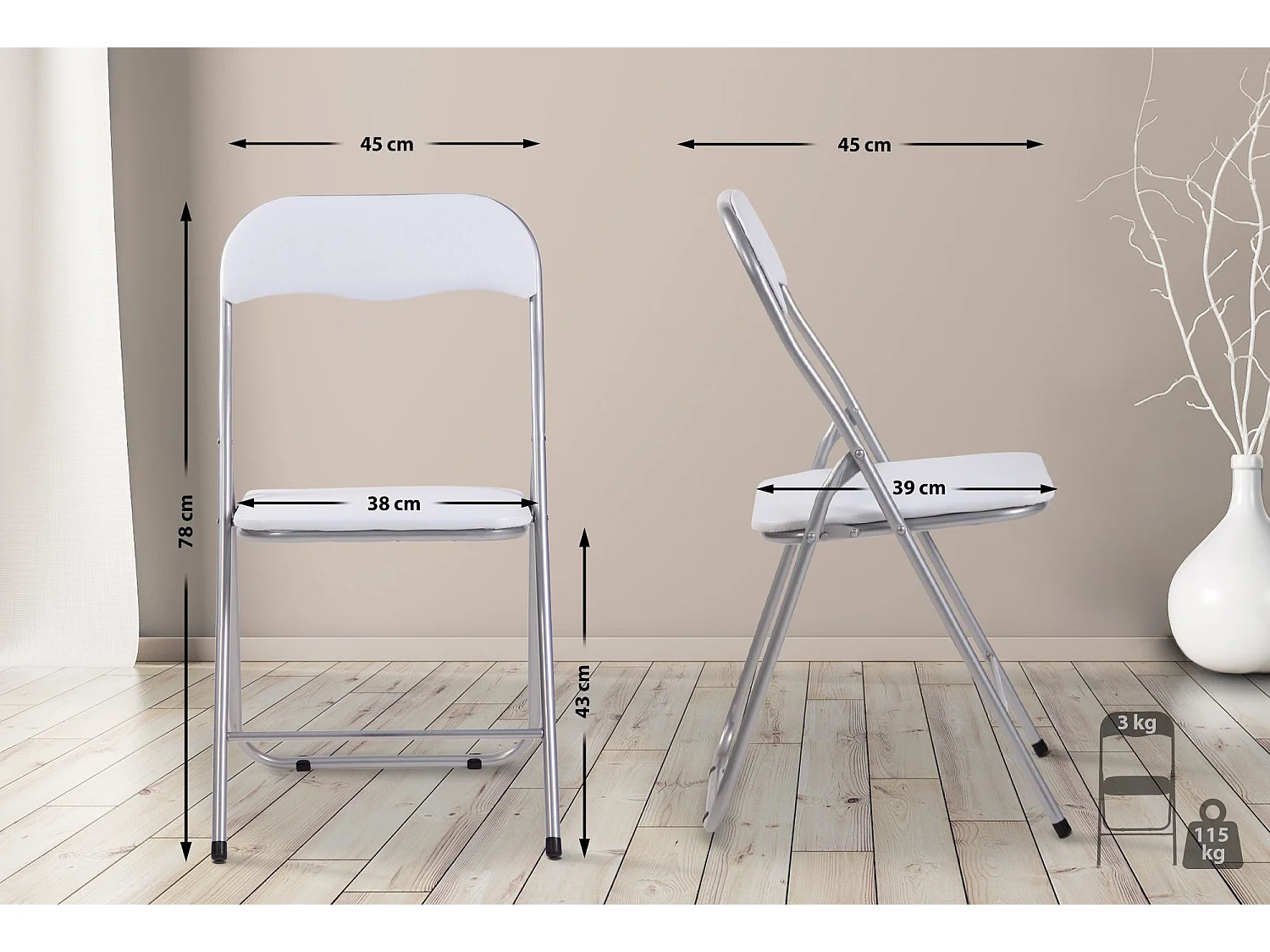 Conferentiestoelen - Kunstleer - wit/zilver - Felix