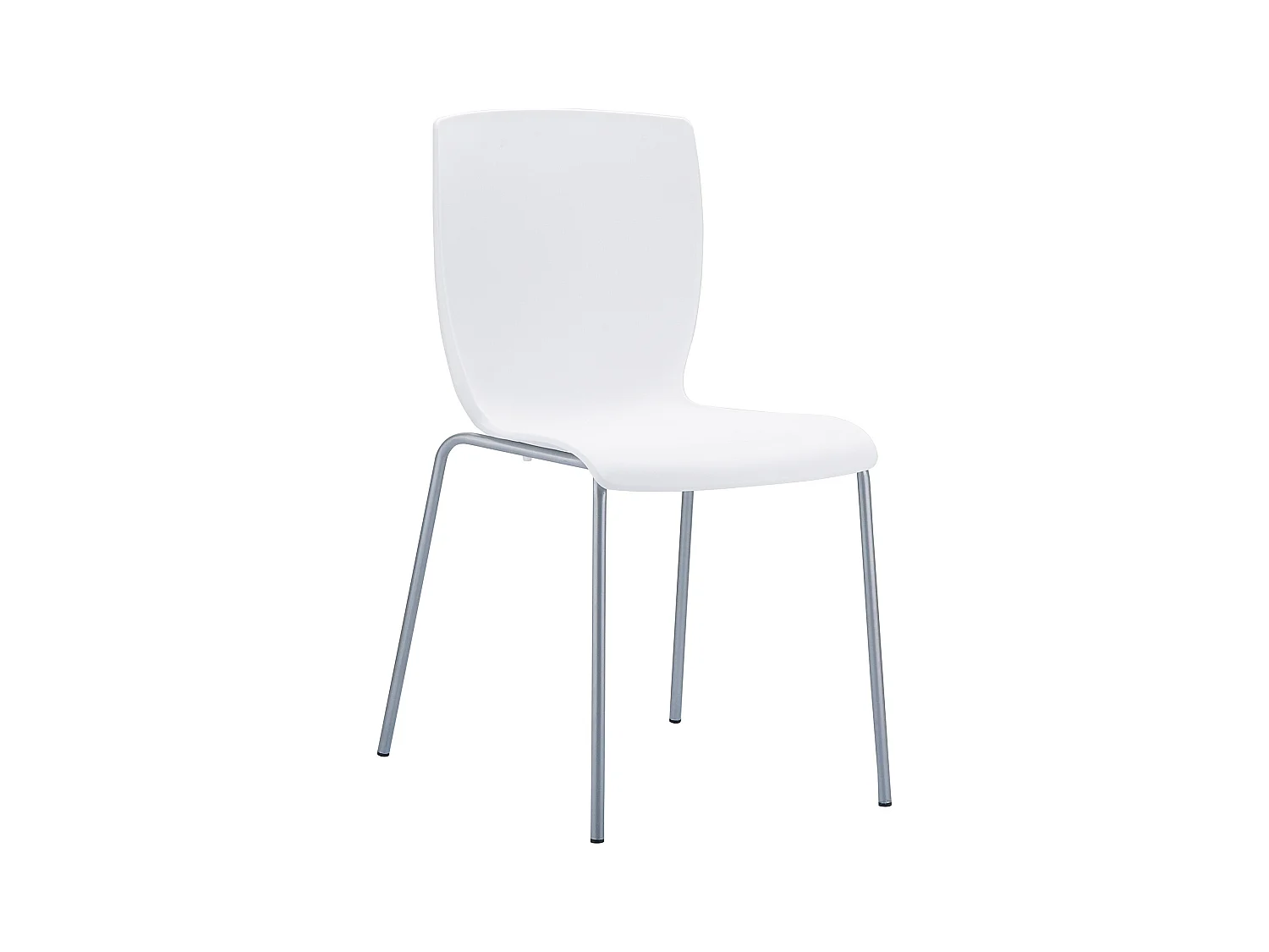 Chaise de conférence - Plastique & Acier inoxydable - Blanc - Mio