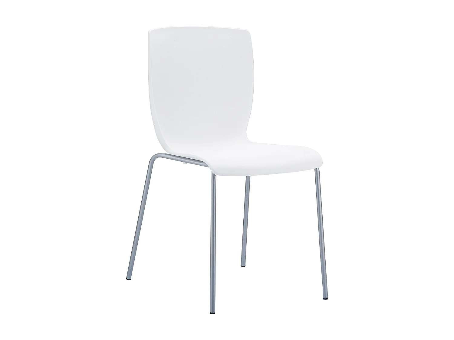 Chaise de conférence - Plastique & Acier inoxydable - Blanc - Mio