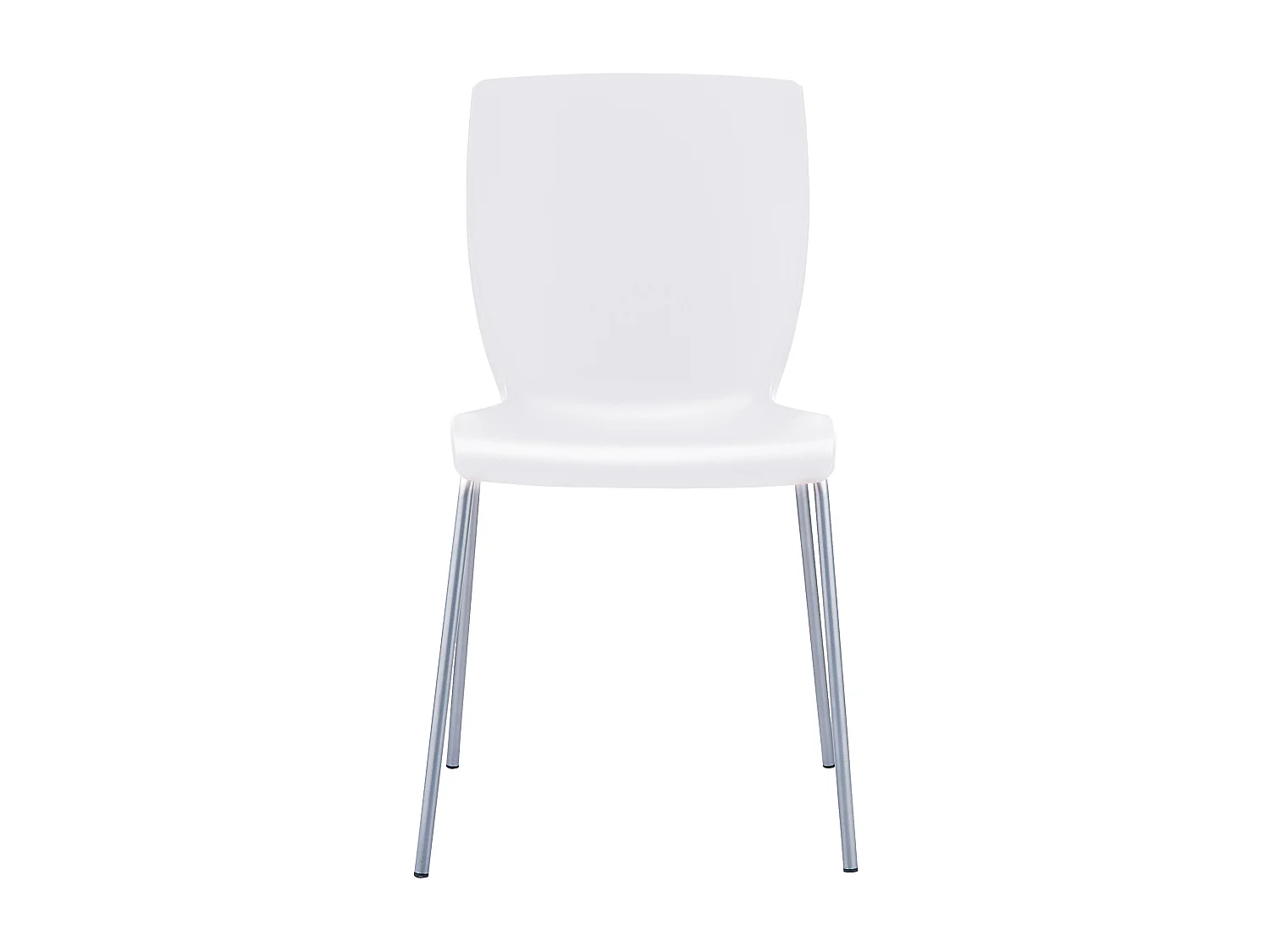 Chaise de conférence - Plastique & Acier inoxydable - Blanc - Mio