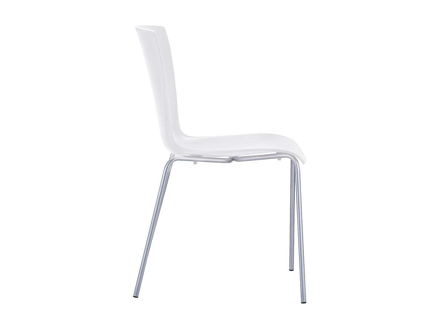 Chaise de conférence - Plastique & Acier inoxydable - Blanc - Mio