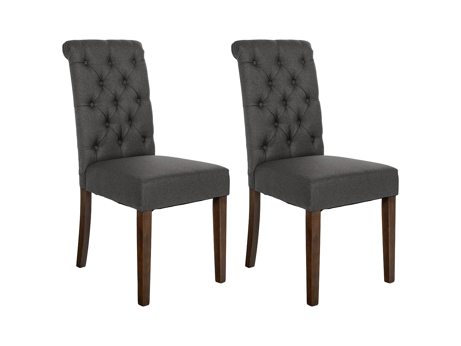 Lot de 2  chaise salle à manger - Tissu - Gris foncé - Lisburn