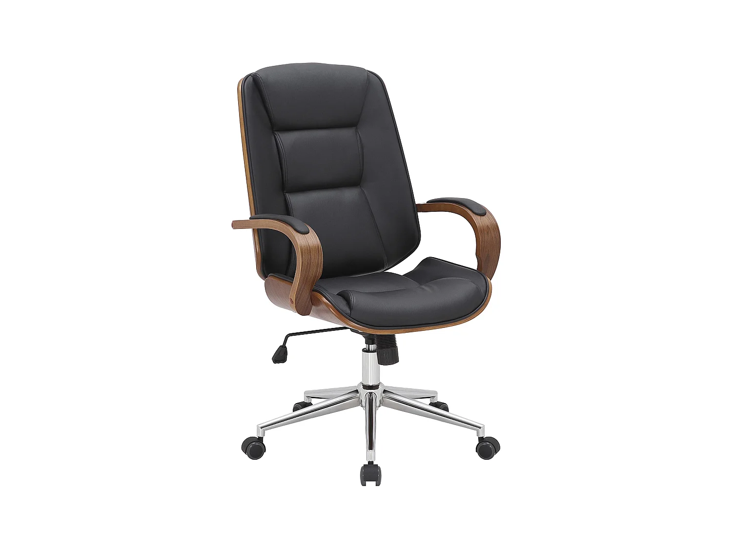 Chaise de bureau - Similicuir - Noyer / Noir - Yankton