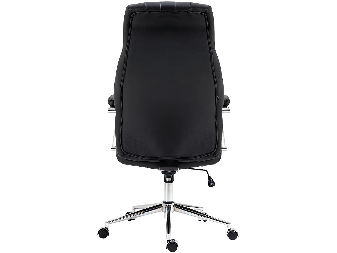 Chaise de bureau - Véritable cuir & Nature - Noir - Wigan
