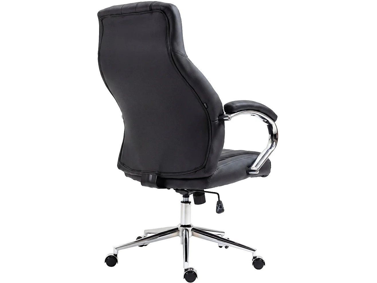 Chaise de bureau - Véritable cuir & Nature - Noir - Wigan