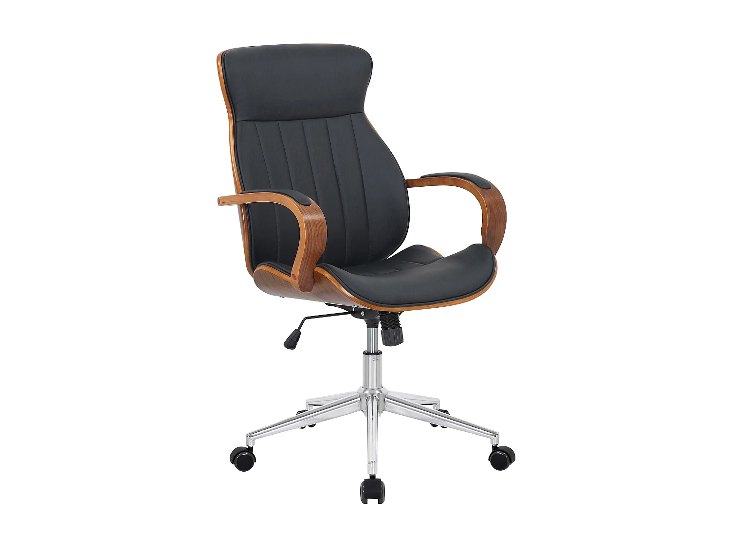 Chaise de bureau - Similicuir & Nature - Noyer / Noir - Melilla