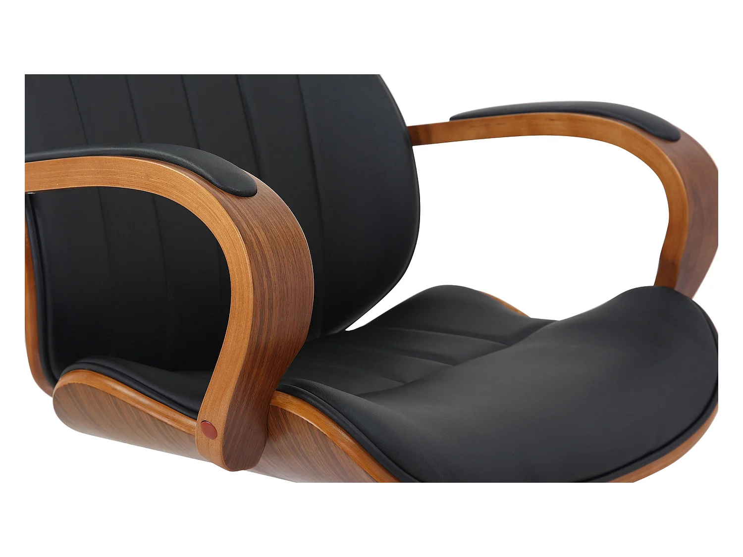 Chaise de bureau - Similicuir & Nature - Noyer / Noir - Melilla