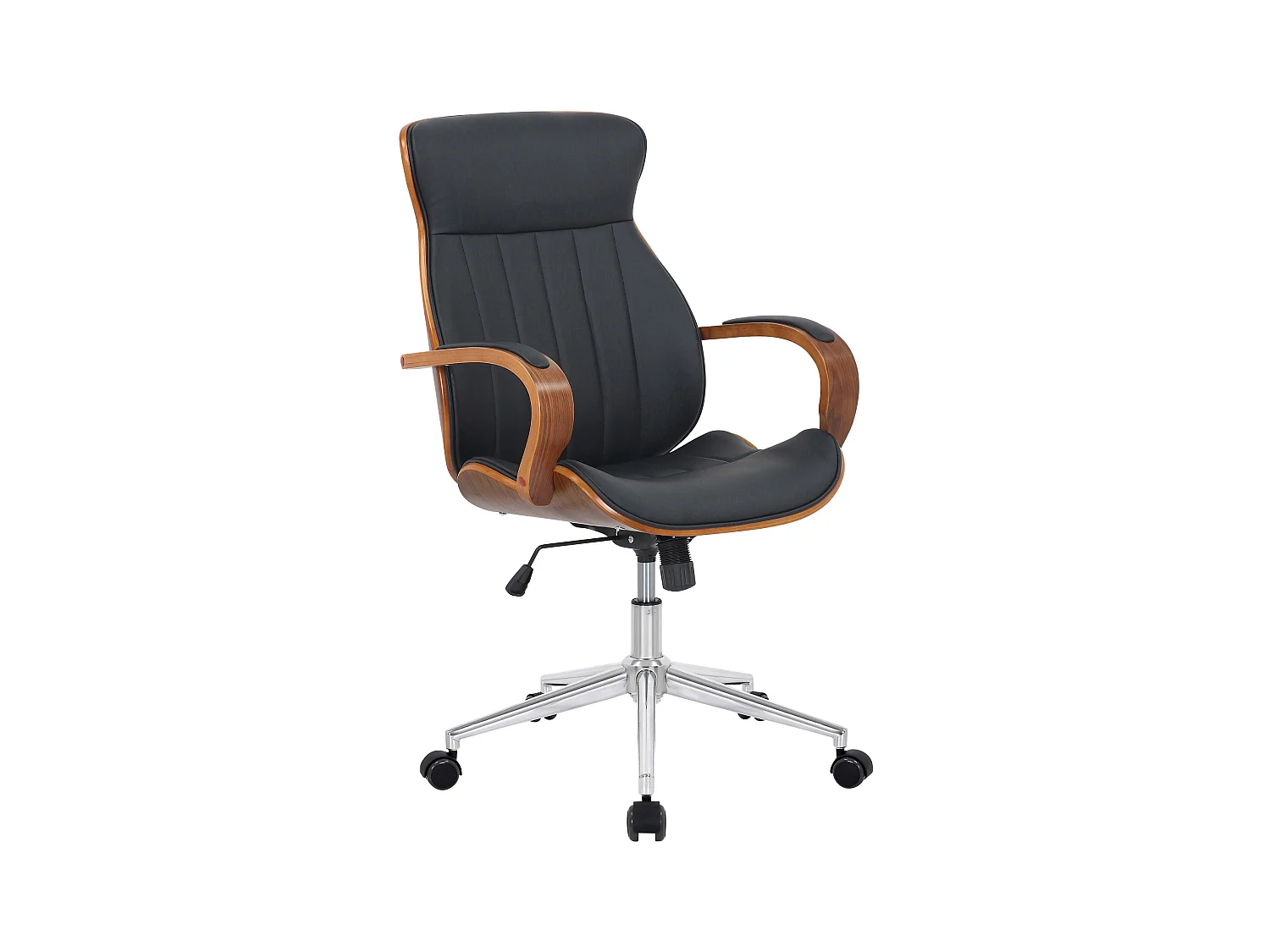 Chaise de bureau - Similicuir & Nature - Noyer / Noir - Melilla