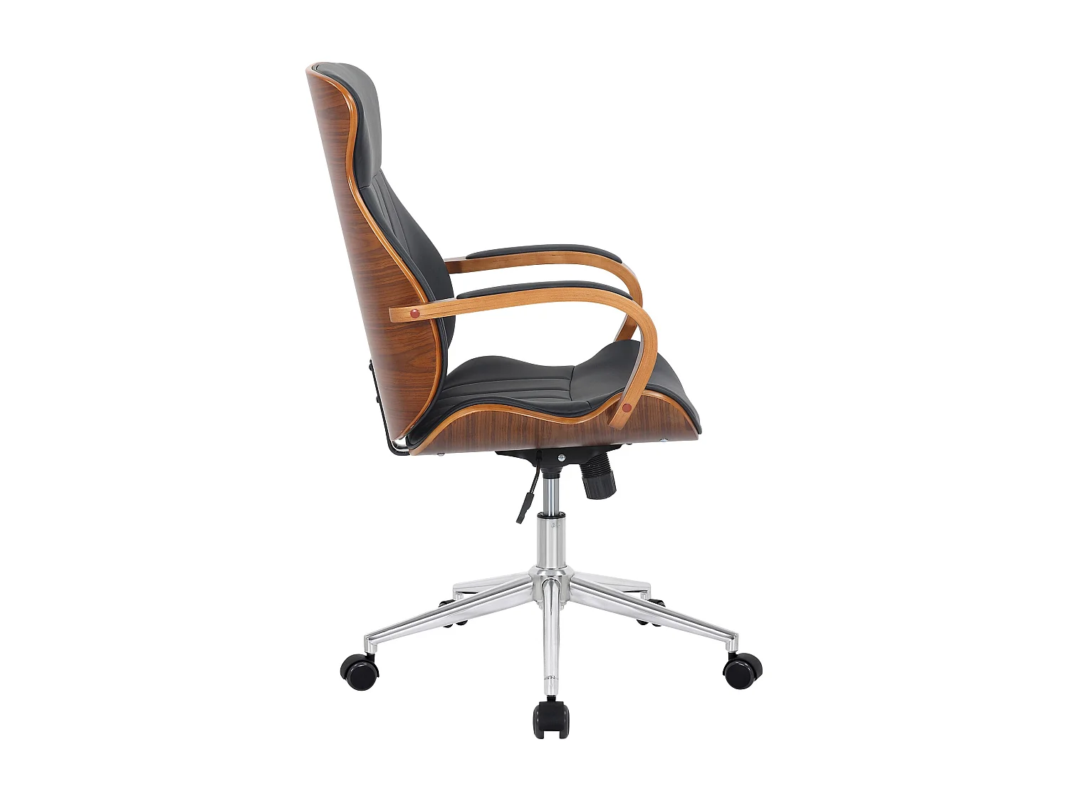 Chaise de bureau - Similicuir & Nature - Noyer / Noir - Melilla