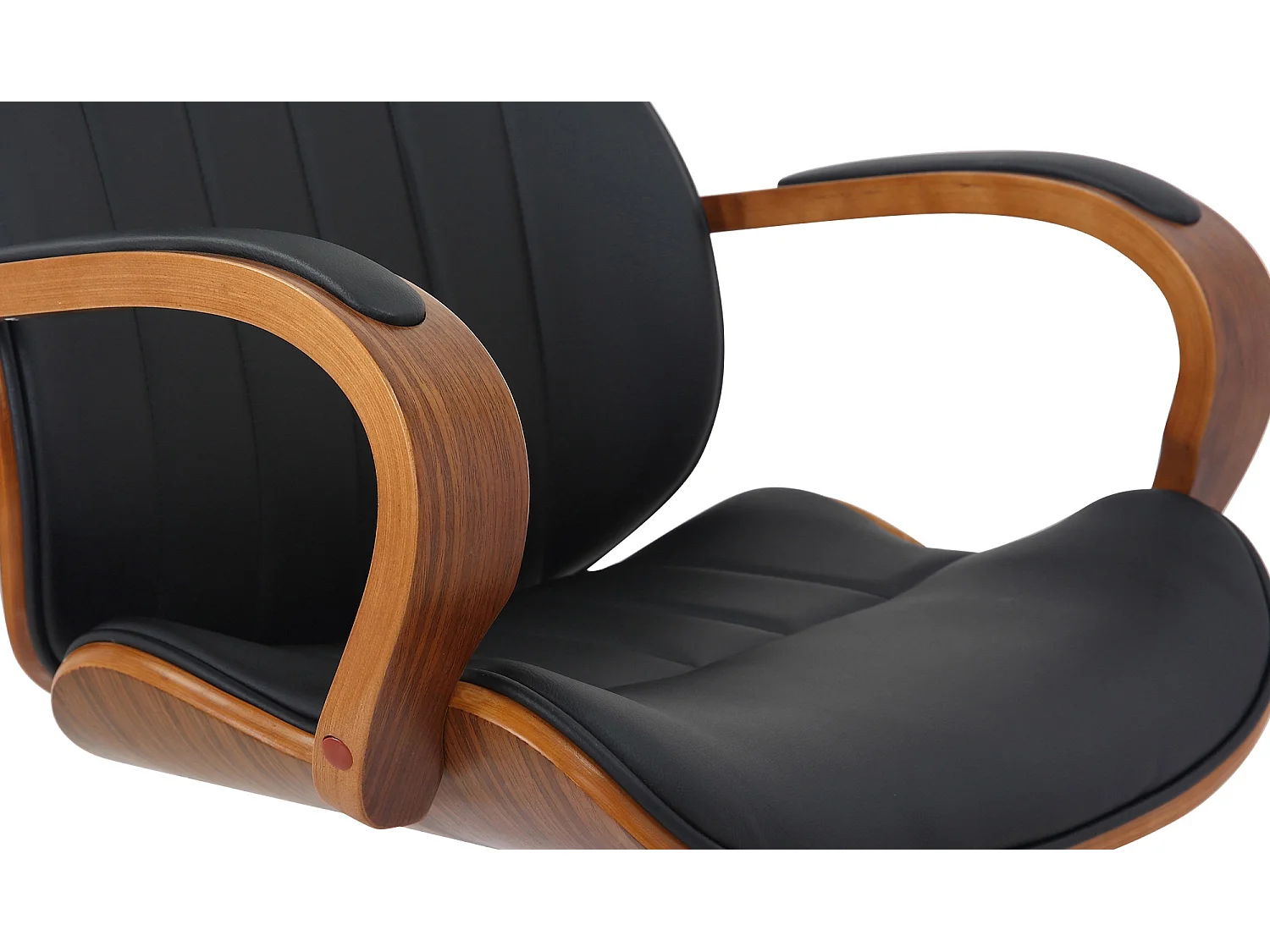 Chaise de bureau - Similicuir & Nature - Noyer / Noir - Melilla