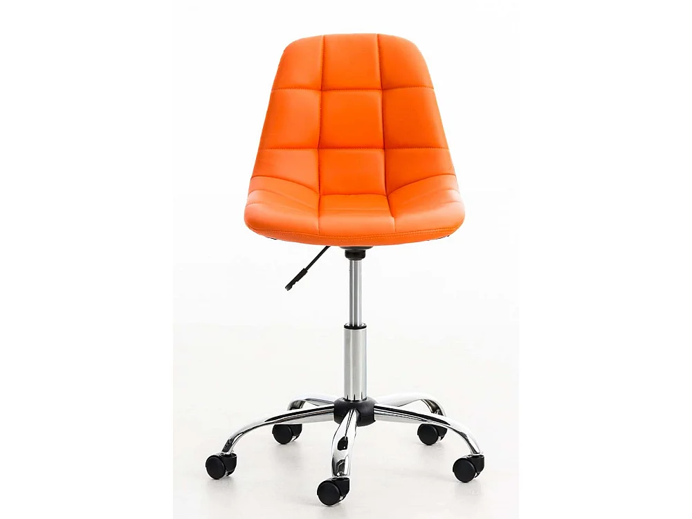 Chaise de bureau - Similicuir & Métal chromé - Orange - Emil