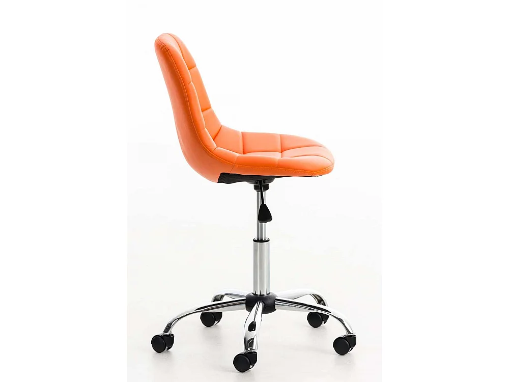 Chaise de bureau - Similicuir & Métal chromé - Orange - Emil